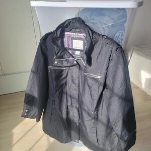 Weather Tamer Black Jacket with Purple Lining